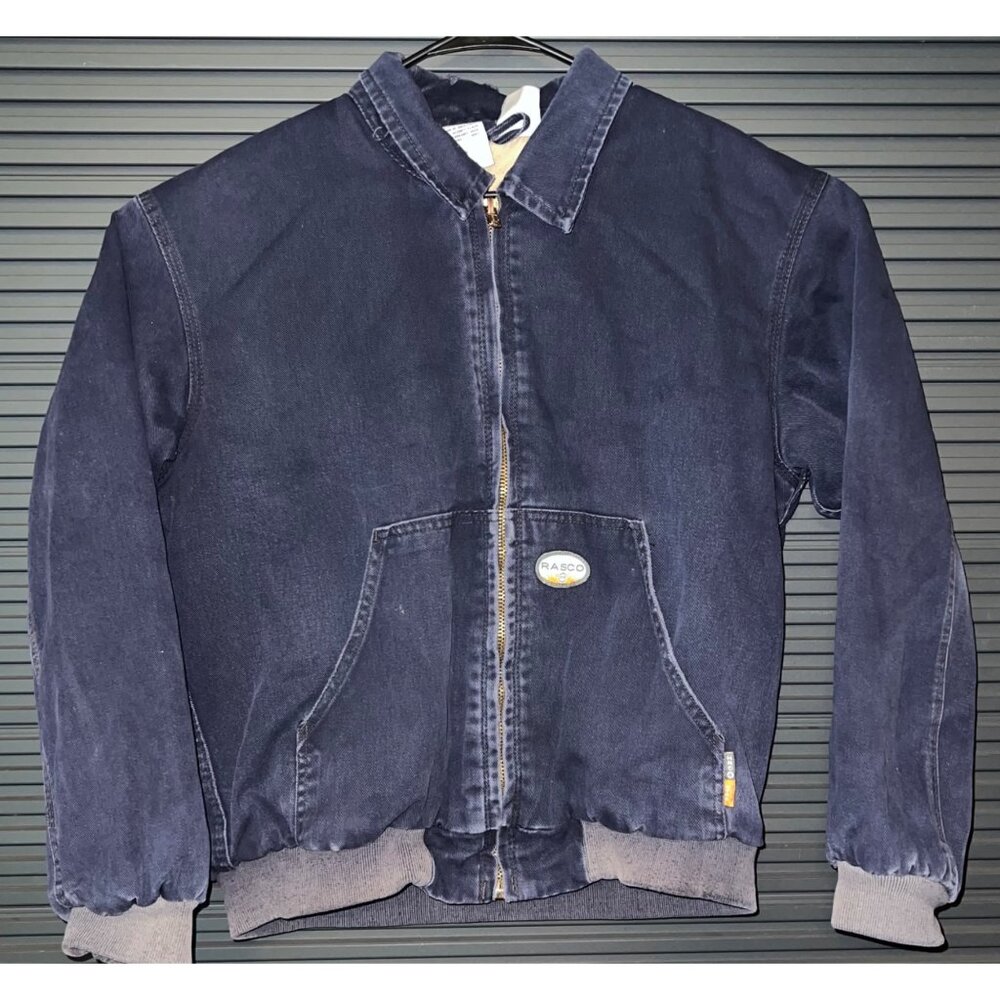 Rasco FR Navy Flame-Resistant  Jacket Size L Industrial Workwear Carhartt Style